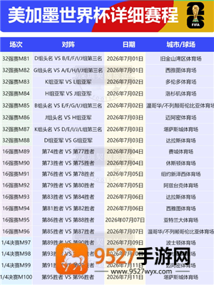 2026年世界杯举办的时间和地点 2026年世界杯赛程