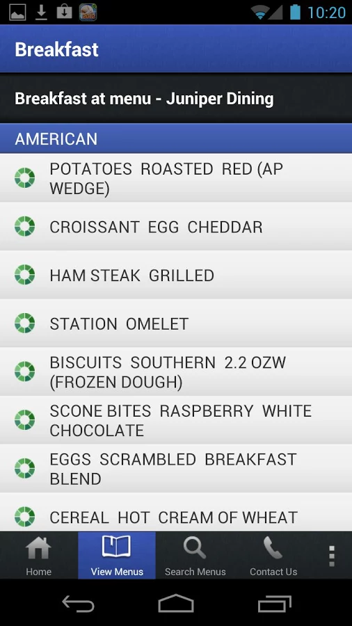 CampusDish Menus